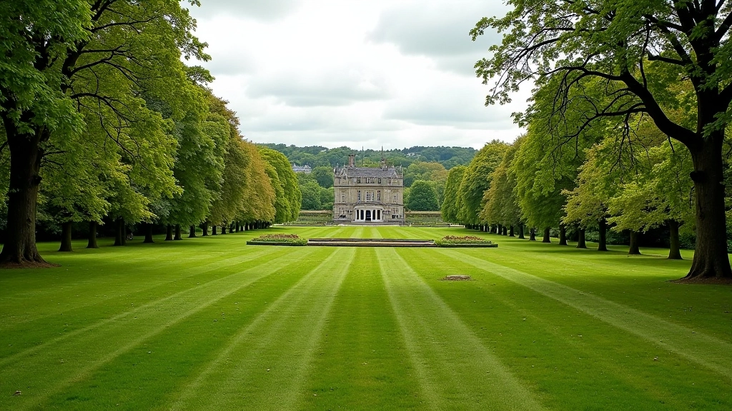 Birr Castle Demesne historic grounds with castle in distance