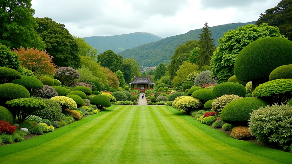 Powerscourt Gardens terraced landscape with Japanese garden in background