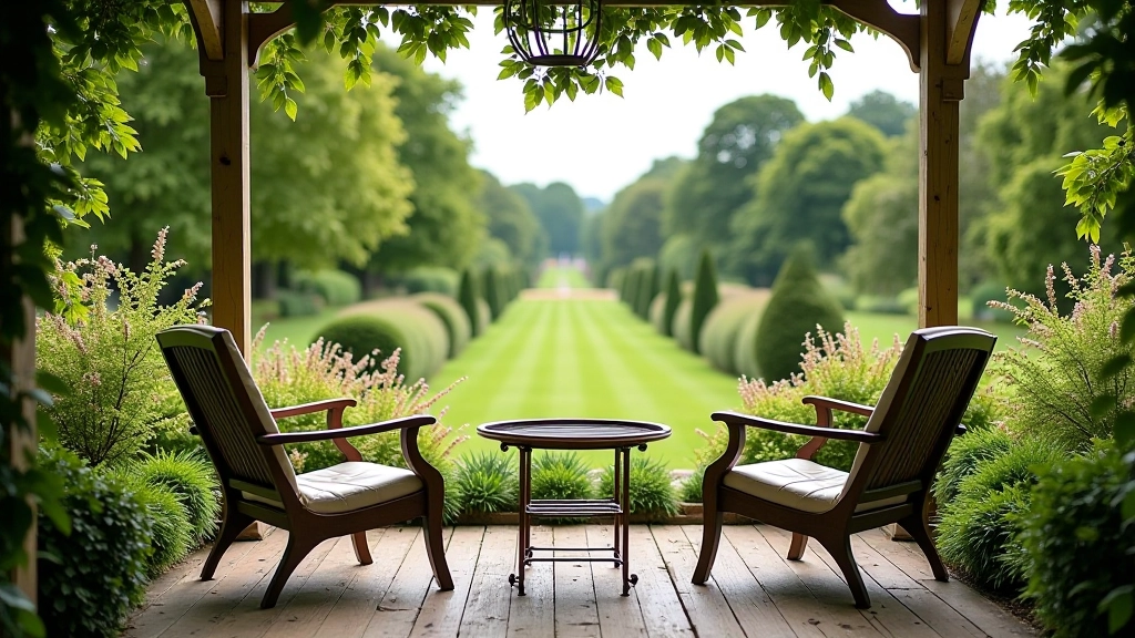 Seating area overlooking Tipperary garden